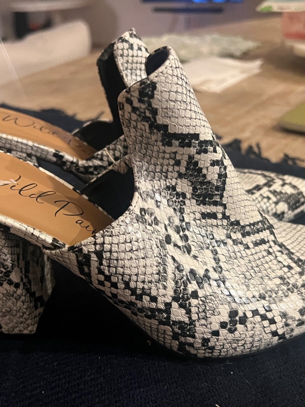Python Chunky Heel Mule - Picture 2 of 4